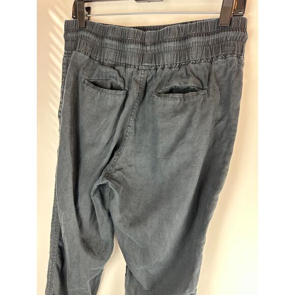 Athleta Cabo Linen Jogger Pant Faded Black Zip Pocket Pants Women's Size 8 - Picture 11 of 13